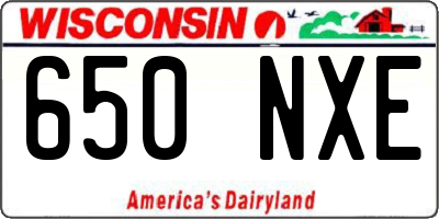 WI license plate 650NXE