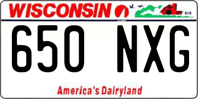 WI license plate 650NXG