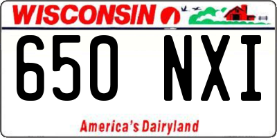 WI license plate 650NXI