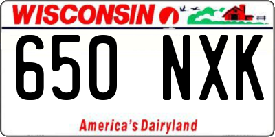 WI license plate 650NXK