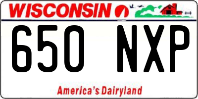 WI license plate 650NXP