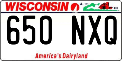 WI license plate 650NXQ