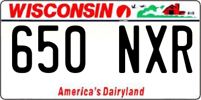 WI license plate 650NXR
