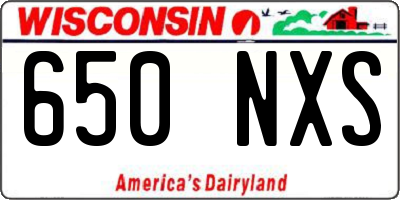 WI license plate 650NXS