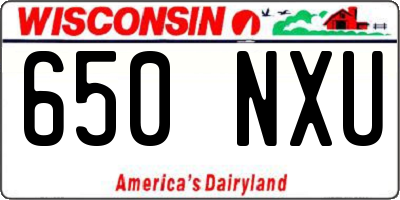 WI license plate 650NXU