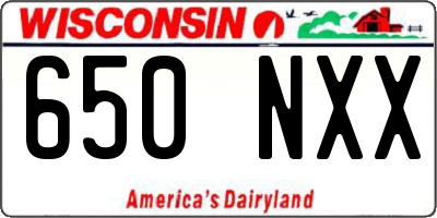 WI license plate 650NXX