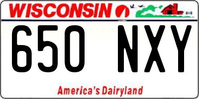 WI license plate 650NXY