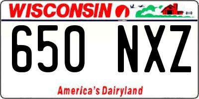 WI license plate 650NXZ