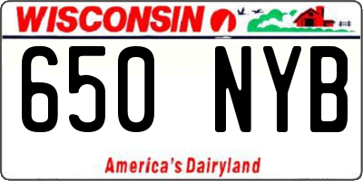 WI license plate 650NYB