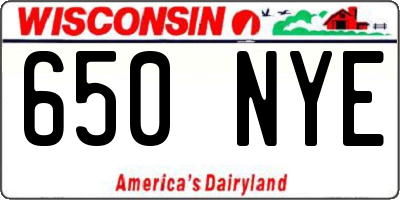 WI license plate 650NYE