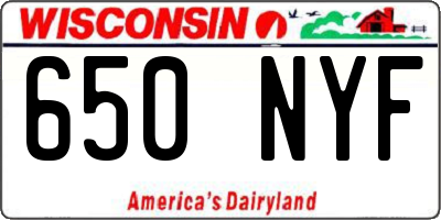 WI license plate 650NYF