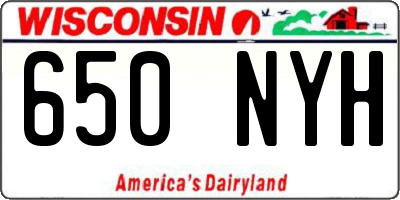 WI license plate 650NYH