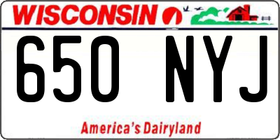 WI license plate 650NYJ