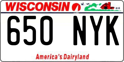 WI license plate 650NYK