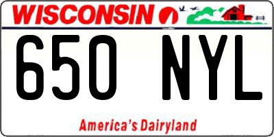 WI license plate 650NYL