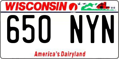 WI license plate 650NYN