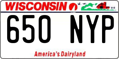 WI license plate 650NYP