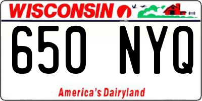 WI license plate 650NYQ