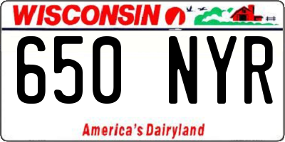 WI license plate 650NYR
