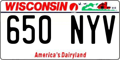 WI license plate 650NYV