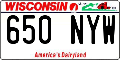 WI license plate 650NYW