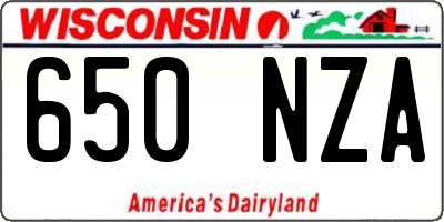WI license plate 650NZA