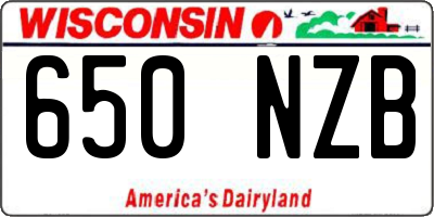 WI license plate 650NZB