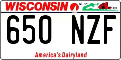 WI license plate 650NZF