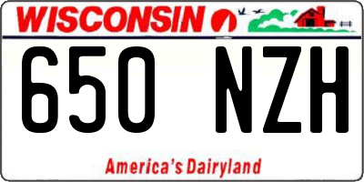 WI license plate 650NZH
