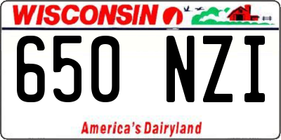 WI license plate 650NZI