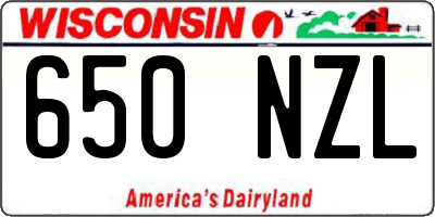 WI license plate 650NZL