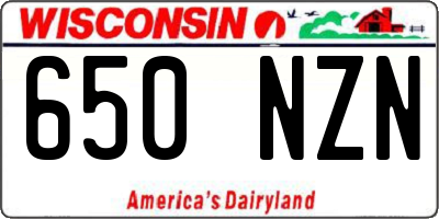 WI license plate 650NZN