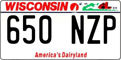 WI license plate 650NZP