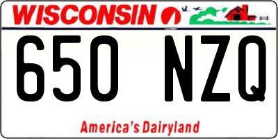 WI license plate 650NZQ
