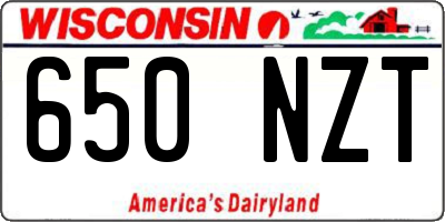 WI license plate 650NZT