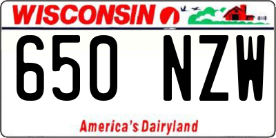 WI license plate 650NZW
