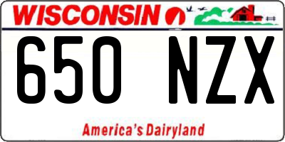 WI license plate 650NZX