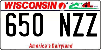WI license plate 650NZZ