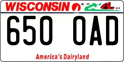 WI license plate 650OAD