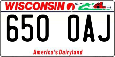 WI license plate 650OAJ