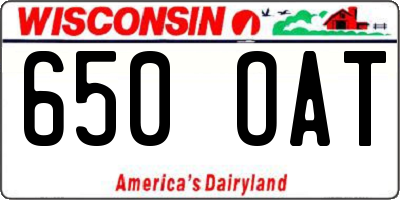 WI license plate 650OAT