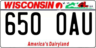 WI license plate 650OAU