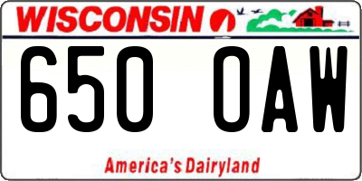 WI license plate 650OAW