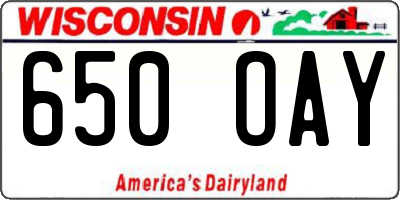 WI license plate 650OAY