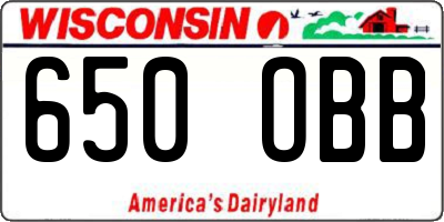 WI license plate 650OBB