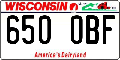 WI license plate 650OBF