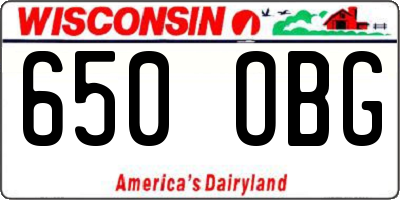 WI license plate 650OBG