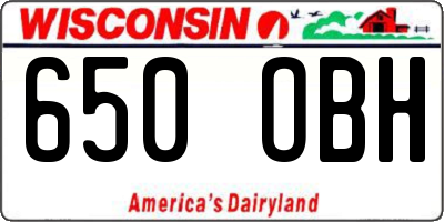 WI license plate 650OBH