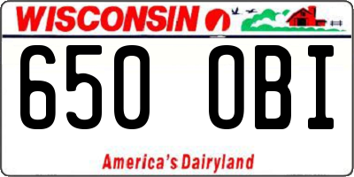 WI license plate 650OBI