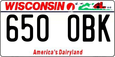 WI license plate 650OBK